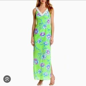Lilly Pulitzer Lime Floral Maxi Dress